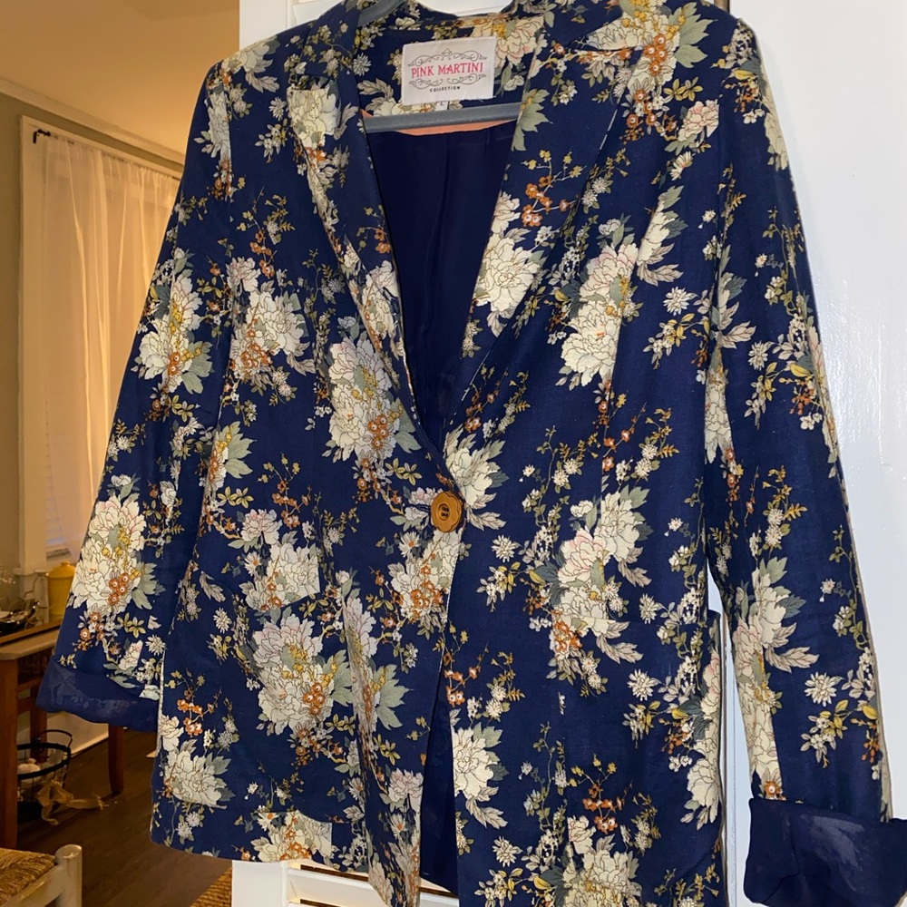 My Favorite Blazer- Pink Martini Navy/Flowers